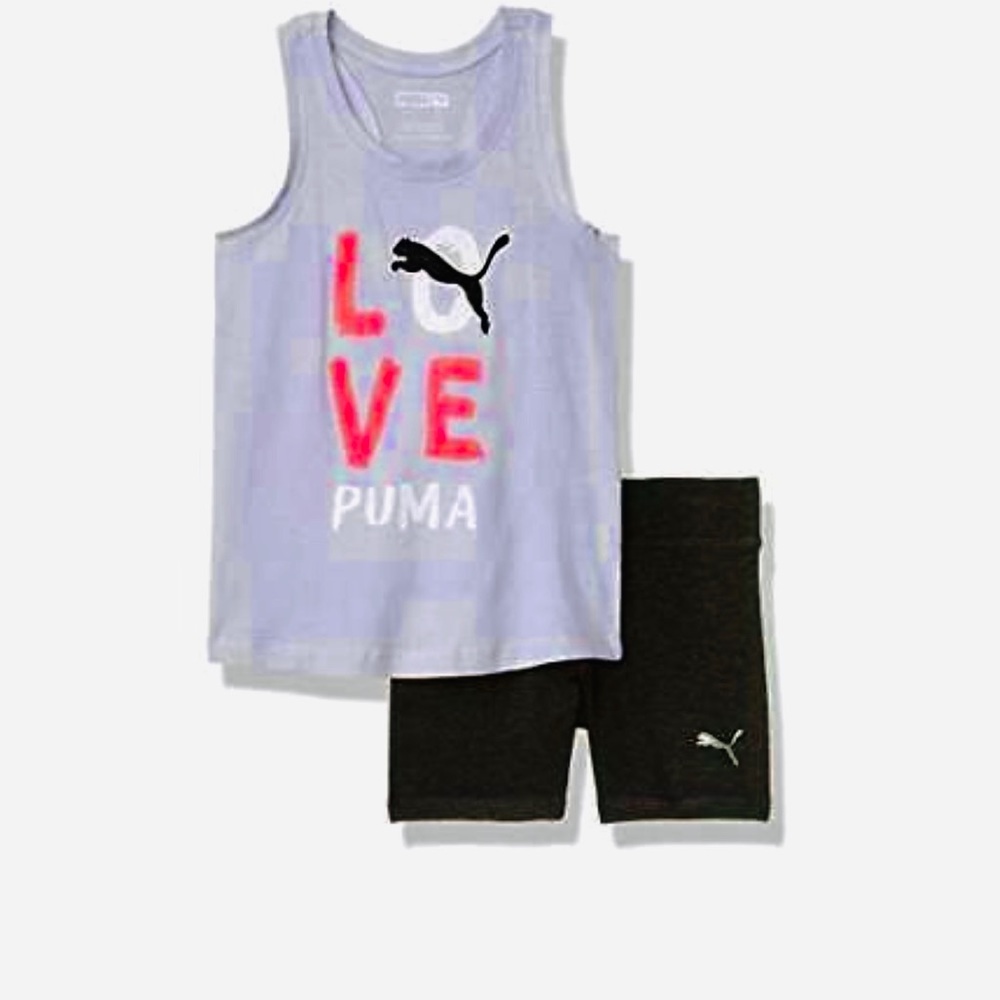 ❌SOLD❌Puma Little Girls' Shirt and Short Set - Picture 1 of 7